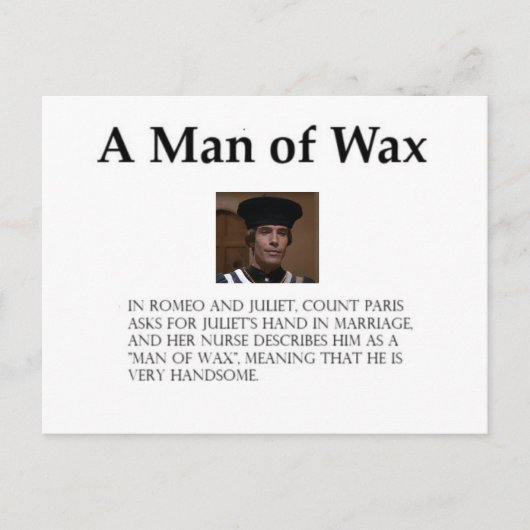 Ein Mann der Wax Postkarte (Vorderseite)