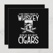 Ein Mann, der Whiskey und Zigarre Liebe Einladung (Vorne/Hinten)