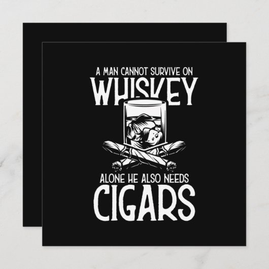 Ein Mann, der Whiskey und Zigarre Liebe Einladung (Vorne/Hinten)