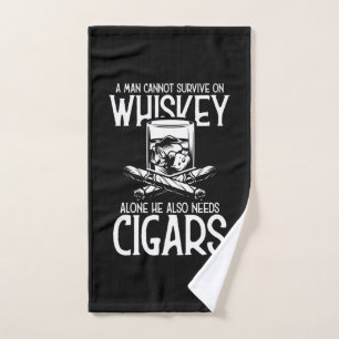 Ein Mann, der Whiskey und Zigarre Liebe Handtuch