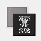 Ein Mann, der Whiskey und Zigarre Liebe Magnet (Vorderseite/Rückseite)