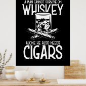 Ein Mann, der Whiskey und Zigarre Liebe Poster (Küche)