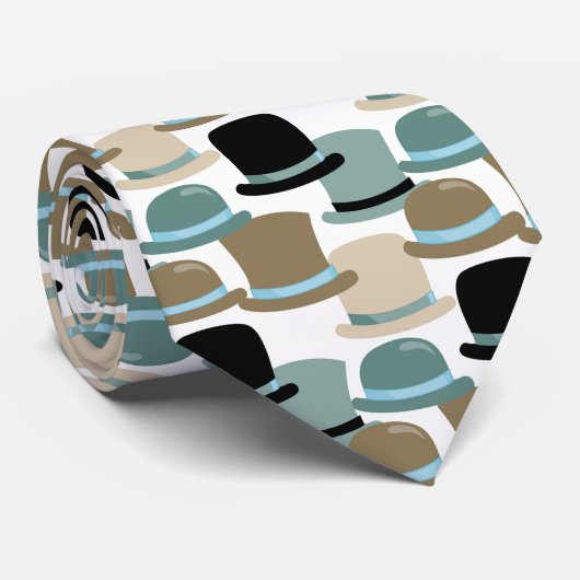 Ein Mann des viele Hut-Musters Krawatte (Gerollt)