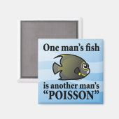 Ein Mann Fisch, ein anderer Mann Poisson Magnet (Vorderseite/Rückseite)