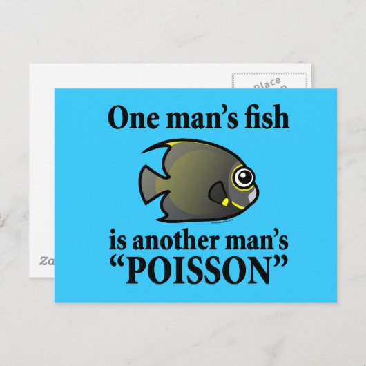 Ein Mann Fisch, ein anderer Mann Poisson Postkarte (Vorne/Hinten)