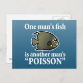 Ein Mann Fisch, ein anderer Mann Poisson Postkarte (Vorne/Hinten)
