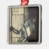 Ein Mann gefangenes Setzen herauf politische Silbernes Ornament (Links)