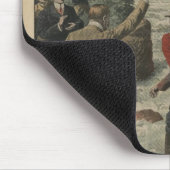 Ein Mann in einem Fass, welches das Niagara Falls Mousepad (Ecke)