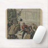 Ein Mann in einem Fass, welches das Niagara Falls Mousepad (Mit Mouse)