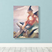 Ein Mann Leinwanddruck (Insitu (Holzboden))