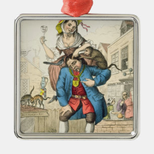 Ein Mann lud mit Unfug oder Ehestand, c.1766 Ornament Aus Metall