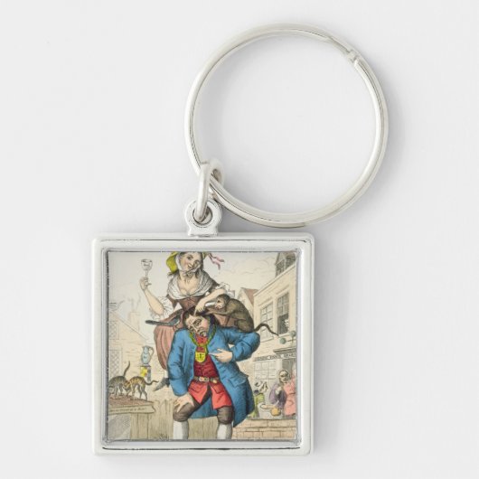 Ein Mann lud mit Unfug oder Ehestand, c.1766 Schlüsselanhänger (Vorne)