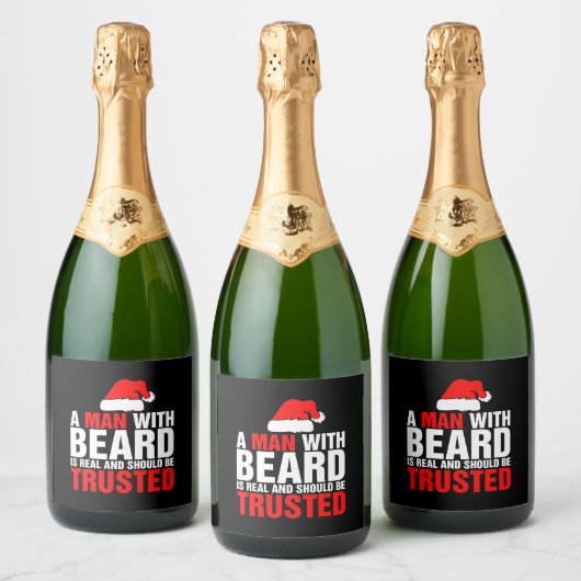 Ein Mann mit Bart ist echt und sollte sich auf GL  Schaumweinetikett (Flaschen)