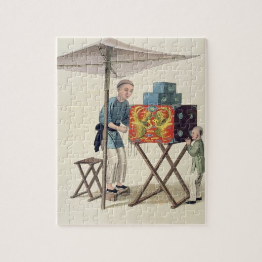 Ein Mann mit einer Raree-Show, überziehen 10 'vom Puzzle (Vertikal)