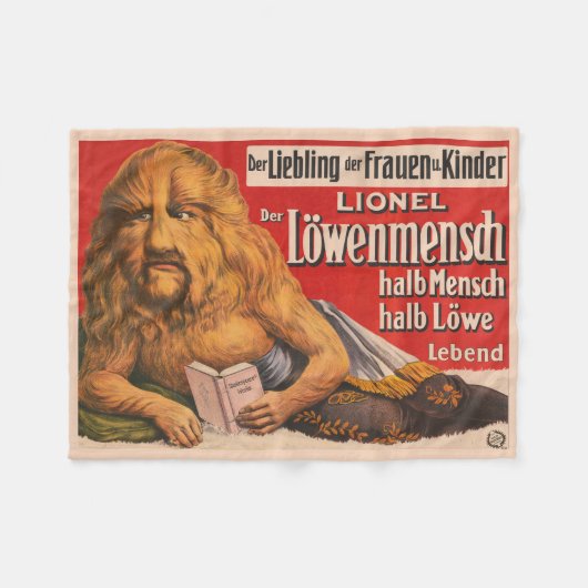 Ein Mann mit Löwenkopf, der Shakespeare liest, 191 Fleecedecke (Vorderseite (Horizontal))