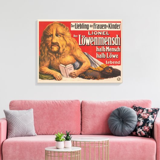 Ein Mann mit Löwenkopf, der Shakespeare liest, 191 Leinwanddruck (Insitu (Wohnzimmer))