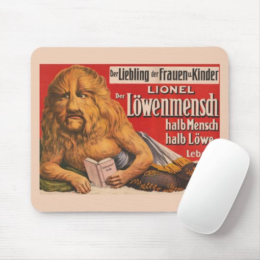 Ein Mann mit Löwenkopf, der Shakespeare liest, 191 Mousepad (Mit Mouse)