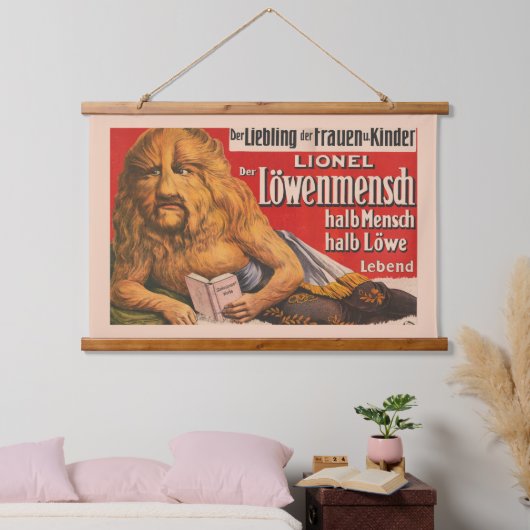 Ein Mann mit Löwenkopf, der Shakespeare liest, 191 Wandteppich Mit Holzrahmen (Schlafzimmer)