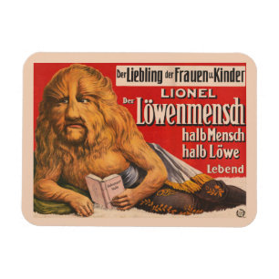 Ein Mann mit Löwenkopf liest Shakespeare, 1913. Magnet