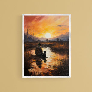 Ein Mann mit seinem besten Freund, digitale Wall A Poster