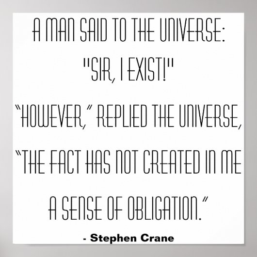 Ein Mann sagte zum Universum... Poster (Vorne)