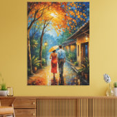 ein Mann und eine Frau, die den Bürgersteig entlan Leinwanddruck (Insitu (Wohnzimmer))