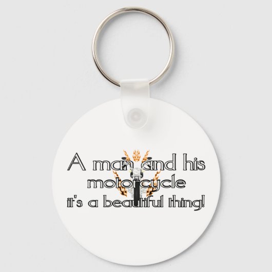 Ein Mann und sein Motorrad Schlüsselanhänger (Vorderseite)