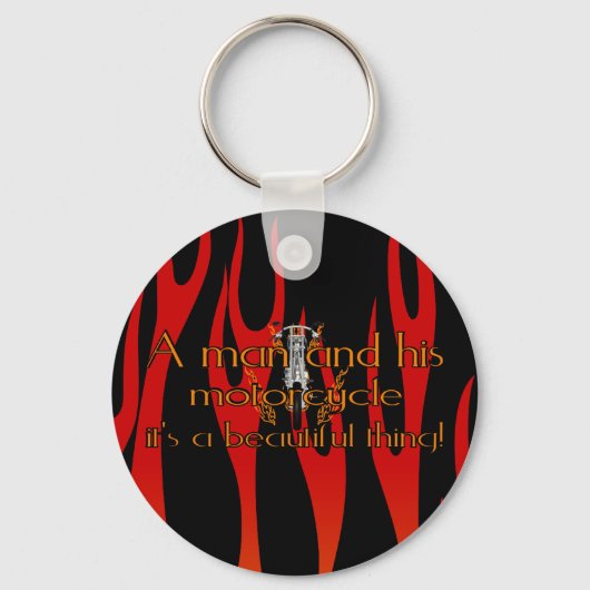Ein Mann und sein Motorrad Schlüsselanhänger (Vorderseite)