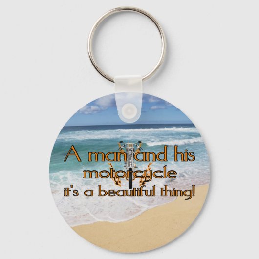 Ein Mann und sein Motorrad Schlüsselanhänger (Vorderseite)