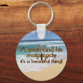 Ein Mann und sein Motorrad Schlüsselanhänger (Vorderseite)