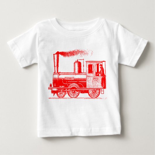 Ein Mann und sein Zug - rot Baby T-shirt (Vorderseite)