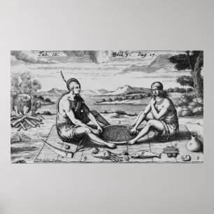 Ein Mann und seine Ehefrau an Abendessen, 1705 Poster