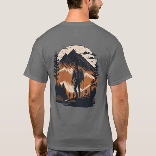 ein Mann Wandern für Wanderfreunde T-Shirt (Rückseite)