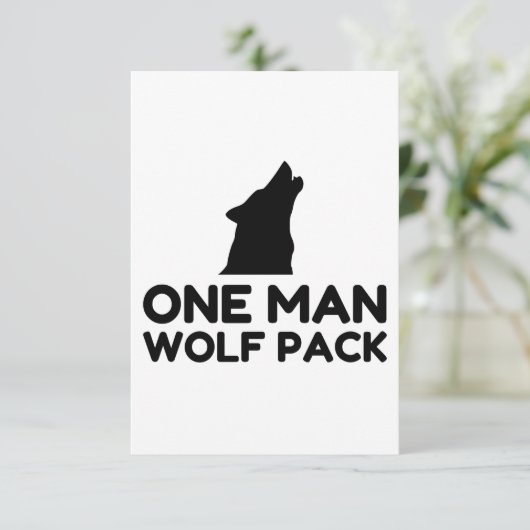 Ein Mann Wolf Pack Dankeskarte (Stehend Vorderseite)