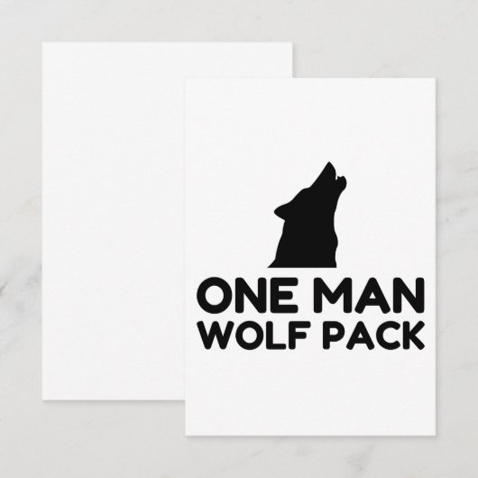Ein Mann Wolf Pack Dankeskarte (Vorne/Hinten)