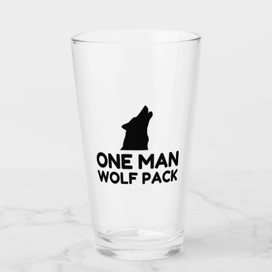Ein Mann Wolf Pack Glas (Vorderseite)