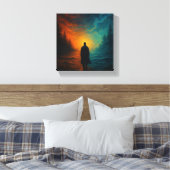 Ein Mann zwischen Welten Leinwanddruck (Insitu (Schlafzimmer))