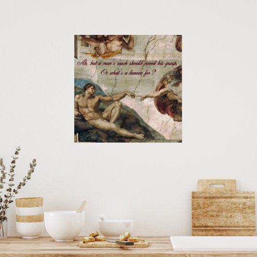 Ein Männerregen sollte über seine Reichweite hinau Poster (Küche)