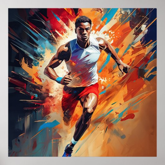 Ein männlicher Track und Feldsportler. Poster (Vorne)