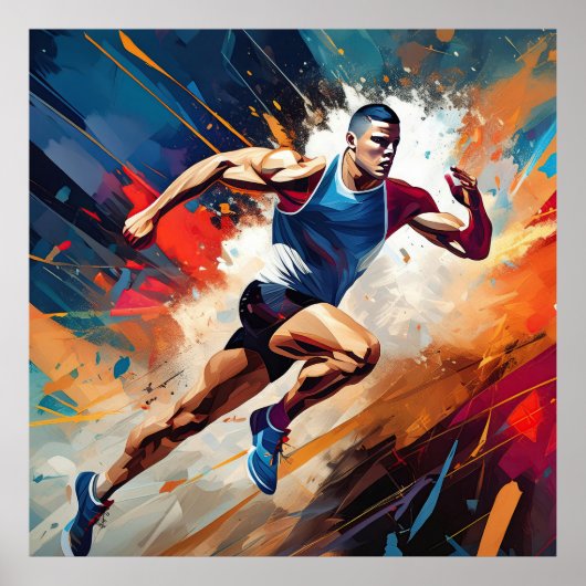 Ein männlicher Track und Feldsportler. Poster (Vorne)