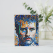 Ein männliches AI generiertes Bild Postkarte (Stehend Vorderseite)