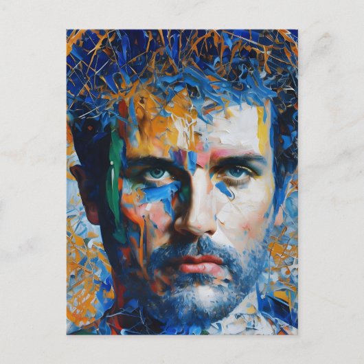 Ein männliches AI generiertes Bild Postkarte (Vorderseite)