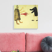 Ein Maori, der einen Krebstier schlägt Leinwanddruck (Insitu (Wohnzimmer))