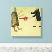 Ein Maori, der einen Krebstier schlägt Leinwanddruck (Insitu (Holzboden))