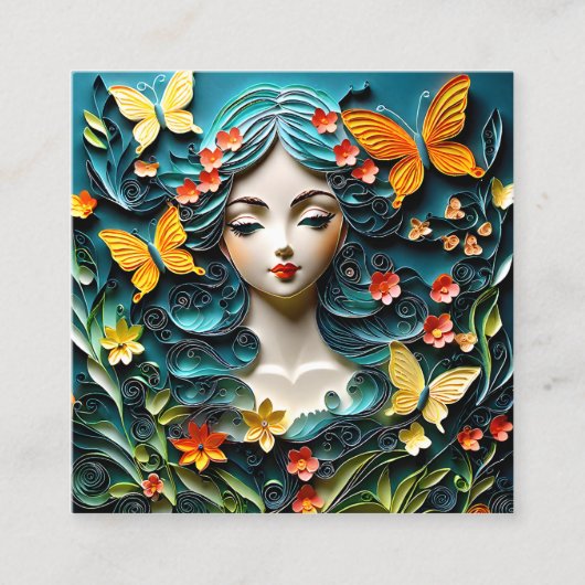 Ein Märchen-Portrait könnte eine Szene mit Schwärm Quadratische Visitenkarte (Vorderseite)