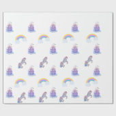 Ein Märchenschloss und Einhornpapier Geschenkpapier (Flach)