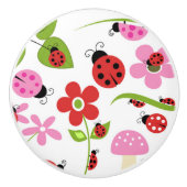 Ein Marienkäfer-Garten Keramikknauf (Vorderseite)