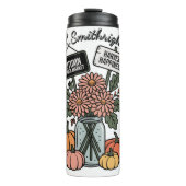 Ein Markt für Blume im Herbst und Pumpkin Thermosbecher (Vorderseite)