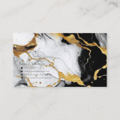 Ein Marmormuster in Schwarz, Weiß und Gold Visitenkarte (Rückseite)