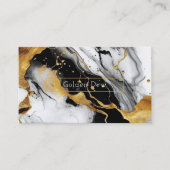 Ein Marmormuster in Schwarz, Weiß und Gold Visitenkarte (Vorderseite)